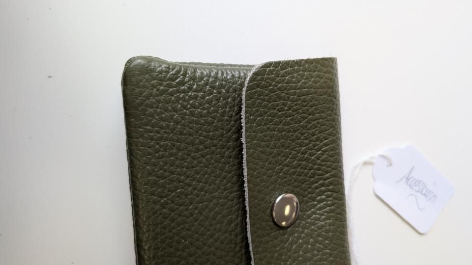 Porte-monnaie cuir Vert - Made in Italy - TU