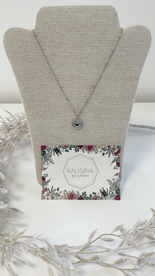 Bijoux Collier cœur argenté - Kalisaya - TU