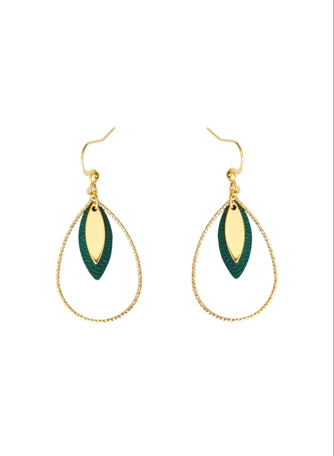 Bijoux Boucles d’oreilles Création Jeanne&Jo Vert Sapin