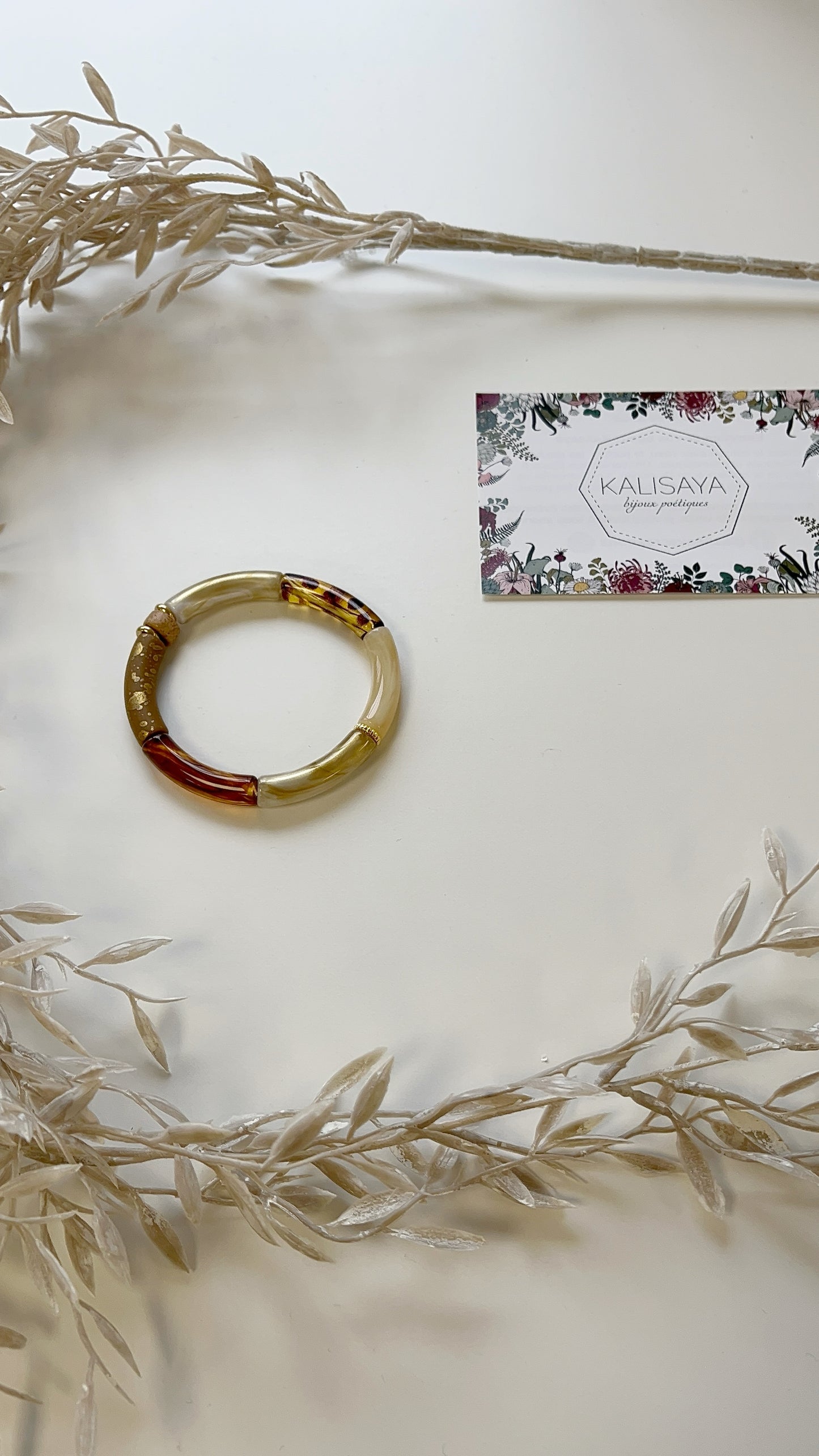 Bijoux Bracelet élastique café doré  - Kalisaya   - TU