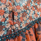 Robe courte rouge à motifs - ZARA - 40