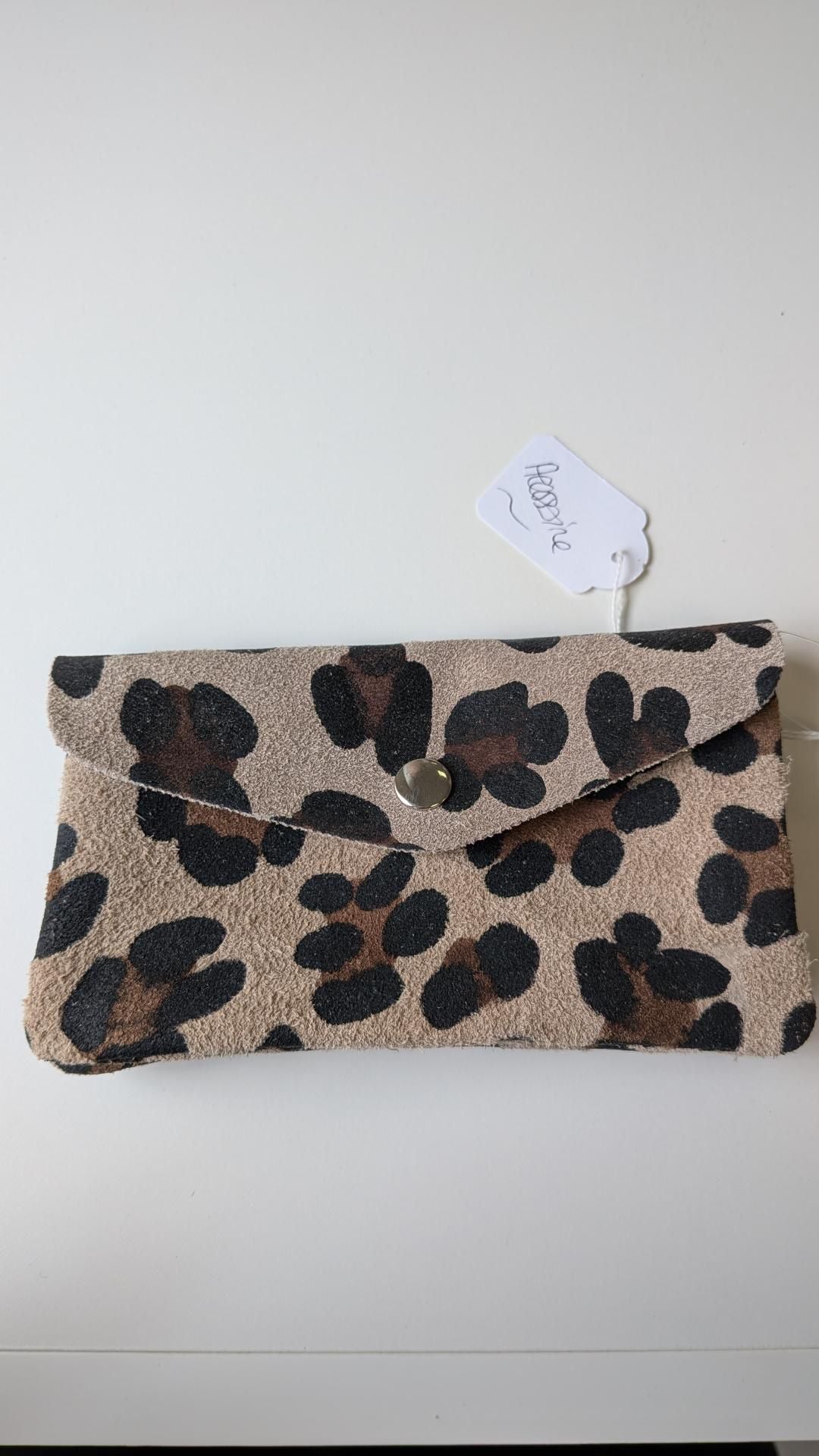 Porte-feuille cuir Léopard - Made in Italy - TU