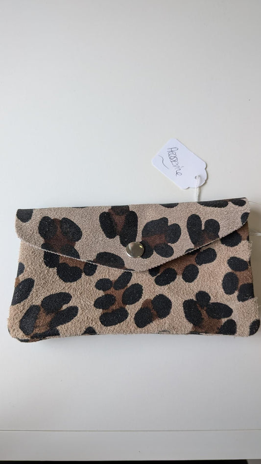 Porte-feuille cuir Léopard - Made in Italy - TU
