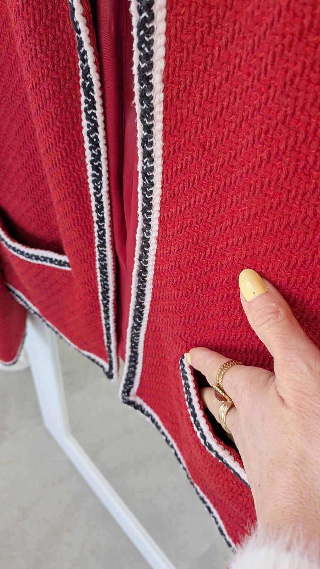Veste rouge tressée - MANGO - 36