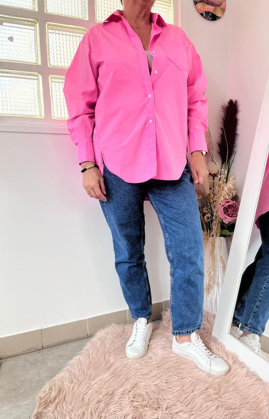 Chemise loose rose fluo - Zara - 42