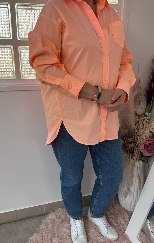 Chemise oversize fluo orange - Zara - 42
