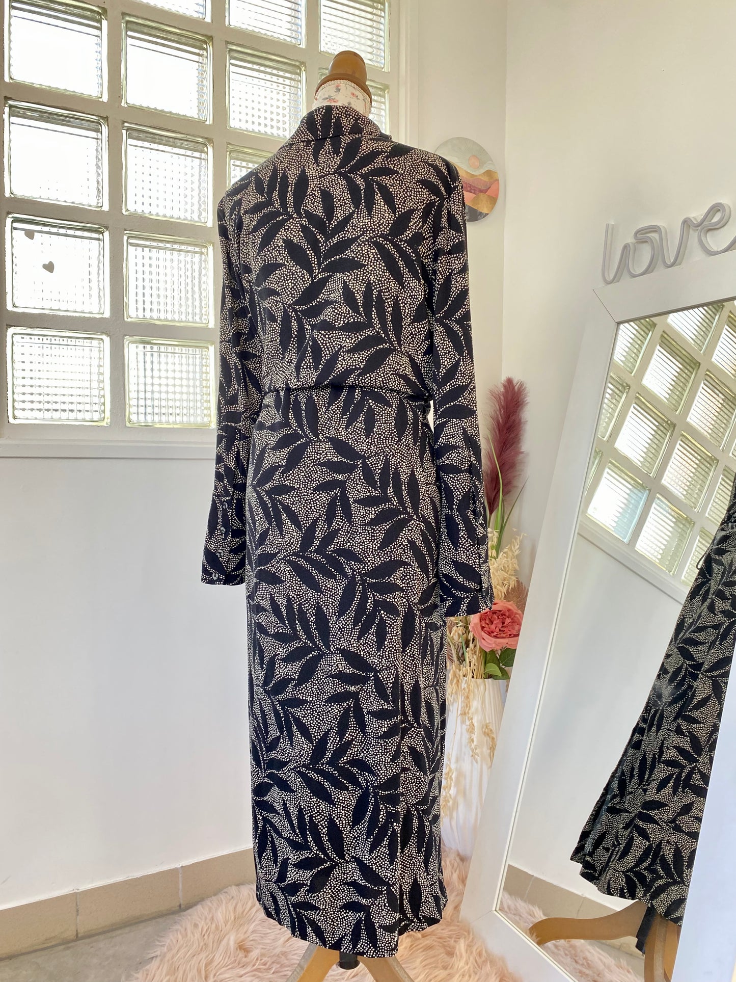 Robe longue noir à motifs - Orfeo - 38/40