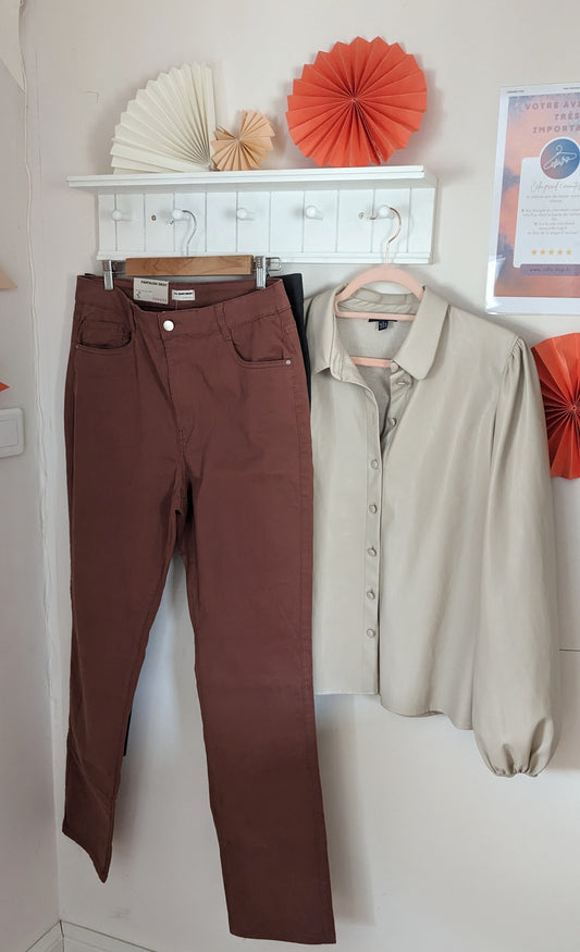 Neuf pantalon marron - Camaïeu - 42