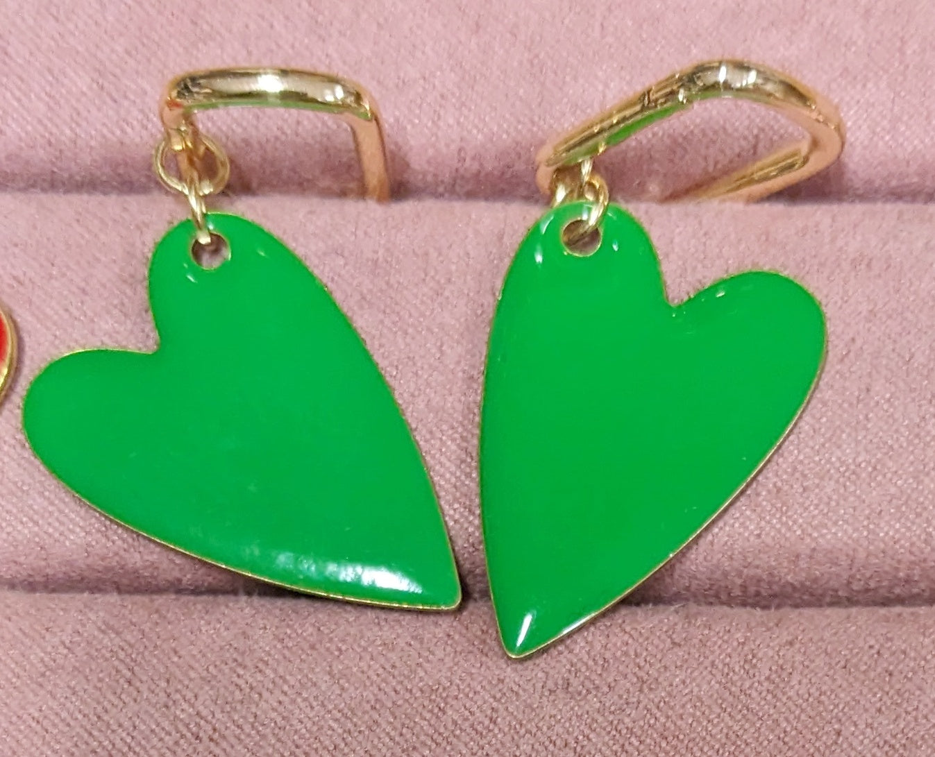 Bijoux Boucles d'oreilles Création coeurs Vert d' eau -  La Perleuse en Série - TU