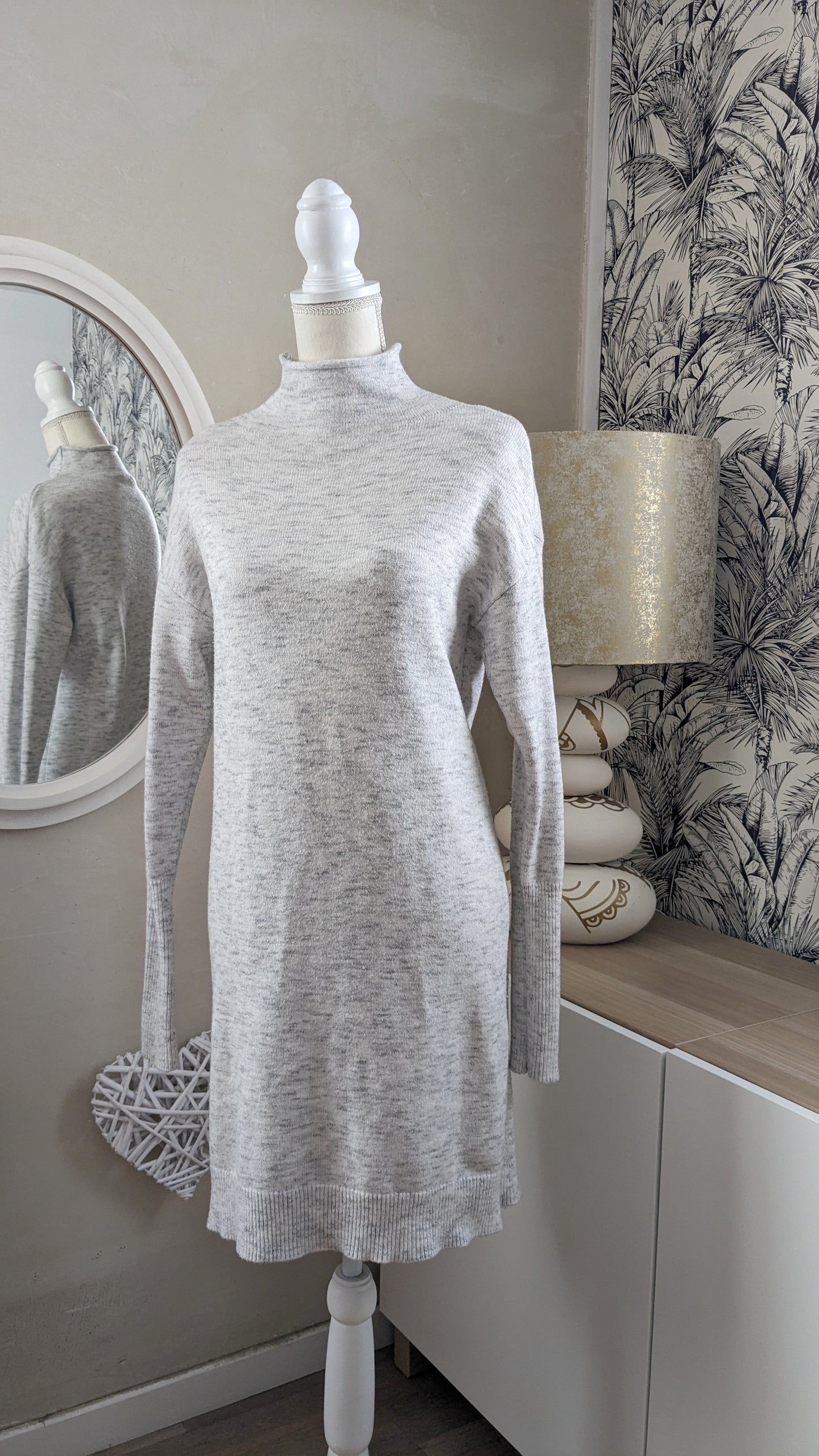 Robe pull gris clair - La classe couture - 38