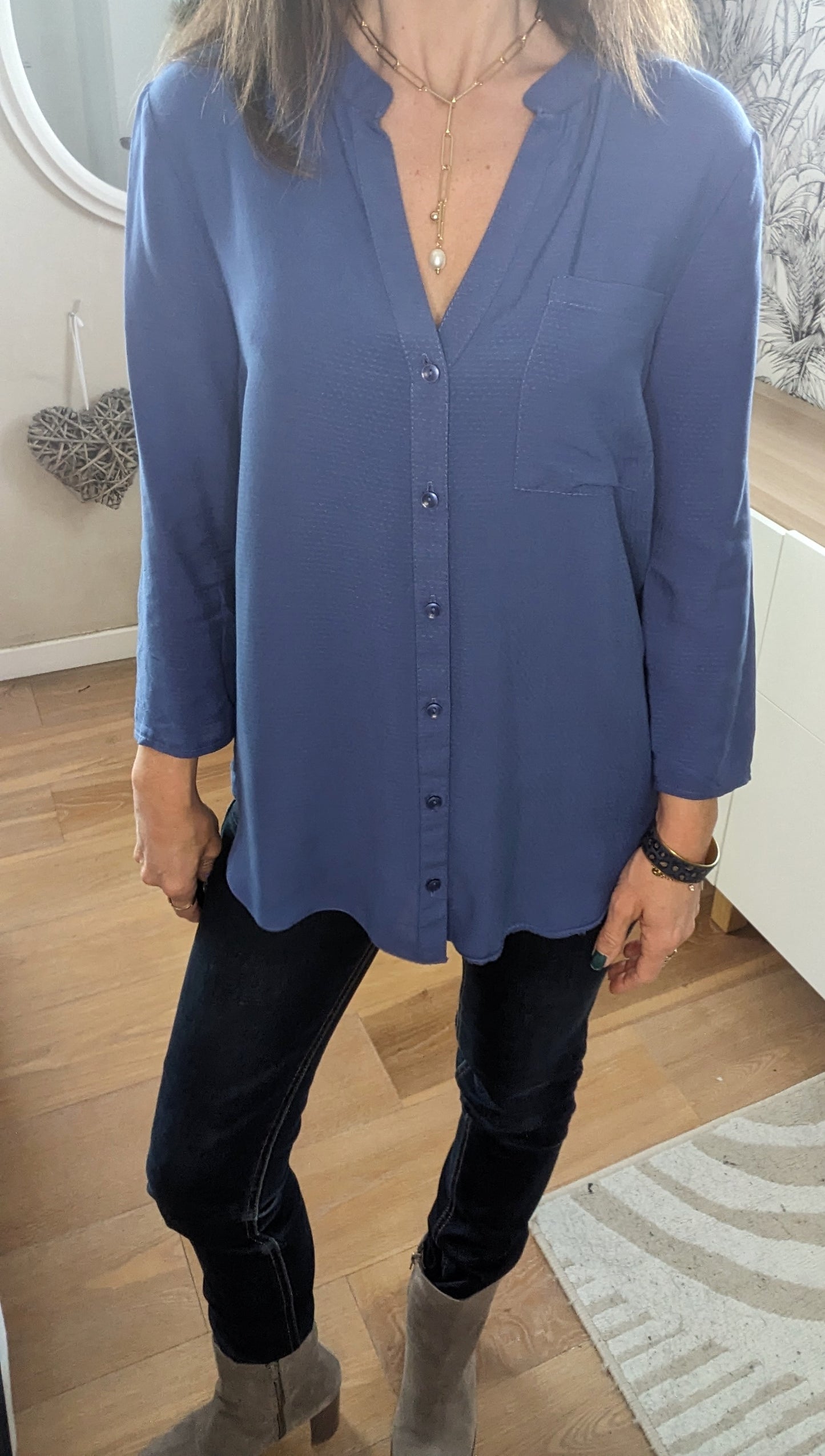 Neuf blouse chemise bleue - Etam - 34