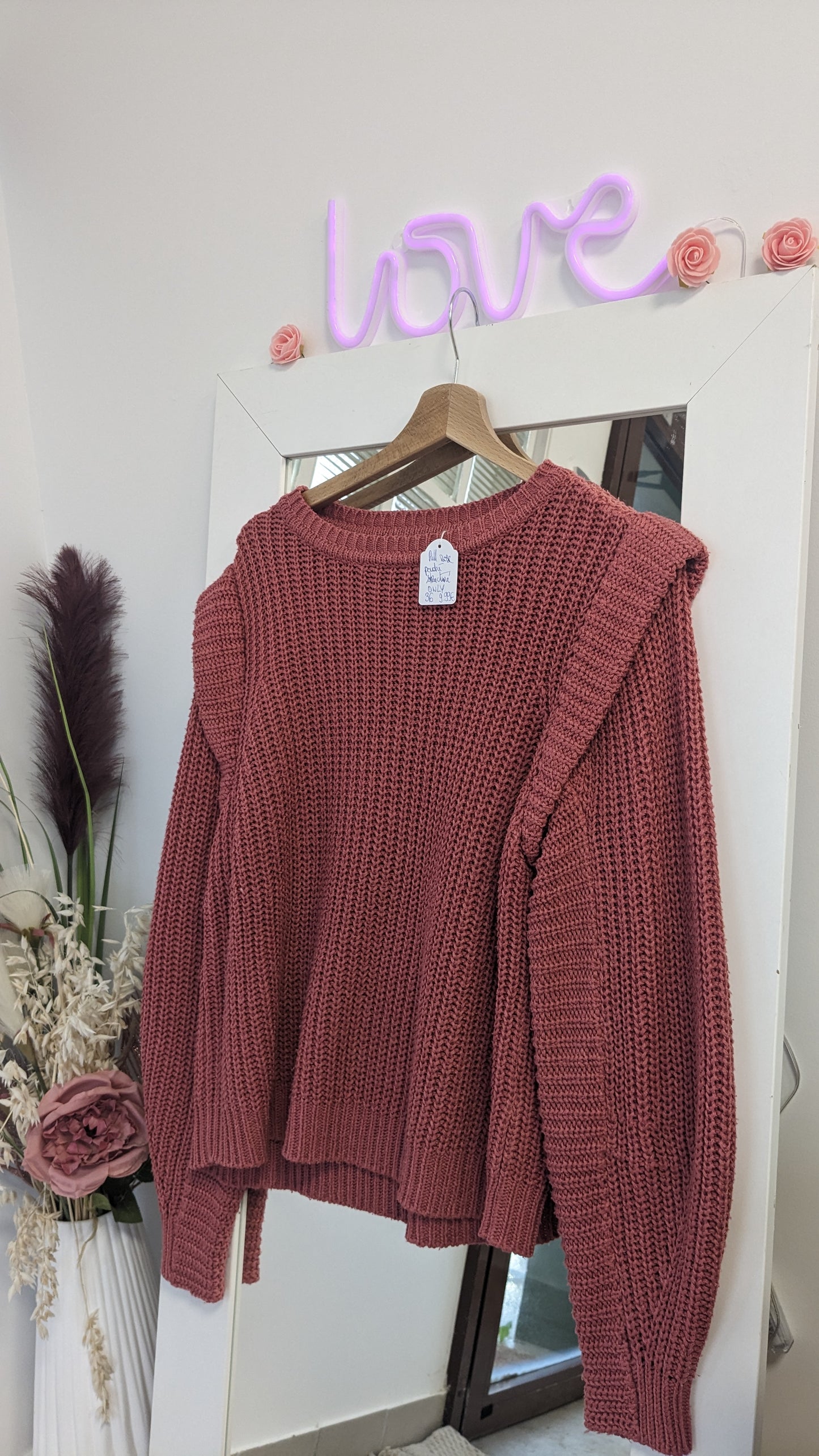 Pull vieux rose structuré - Only - 36
