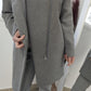 Manteau long gris - Stradivarius - 38