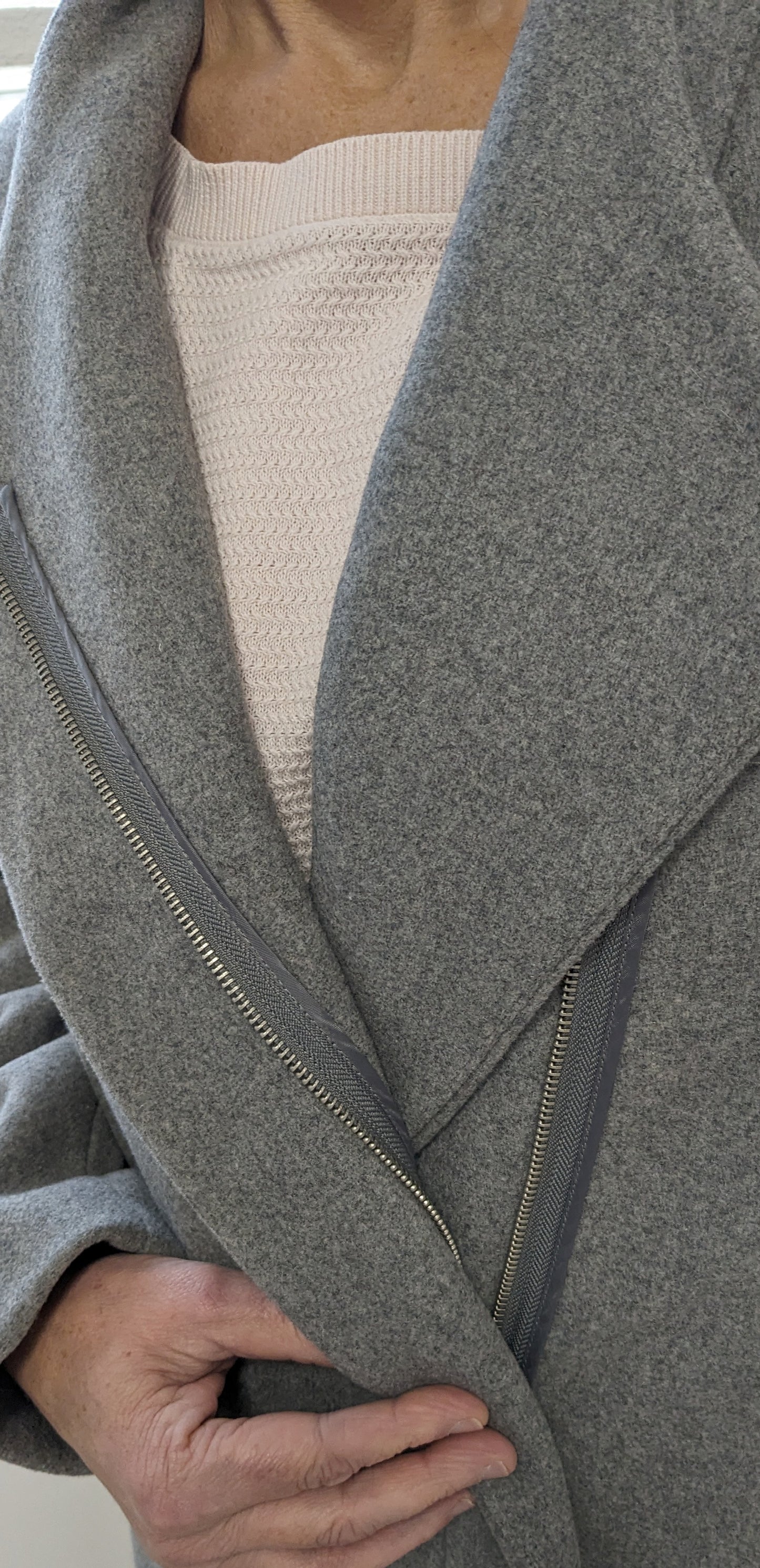 Manteau long gris - Stradivarius - 38