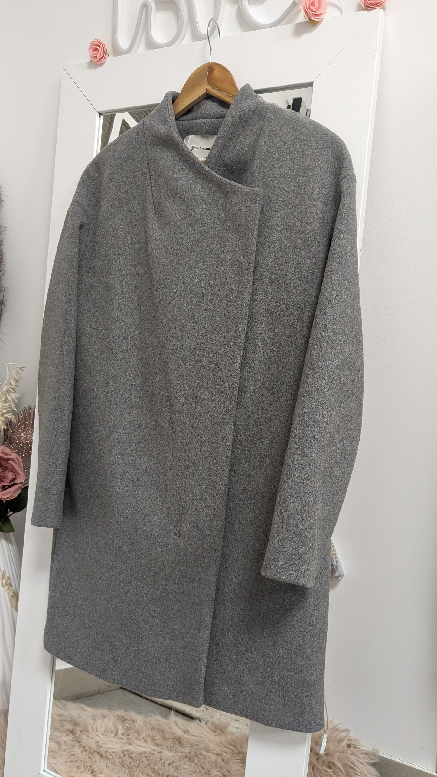 Manteau long gris - Stradivarius - 38