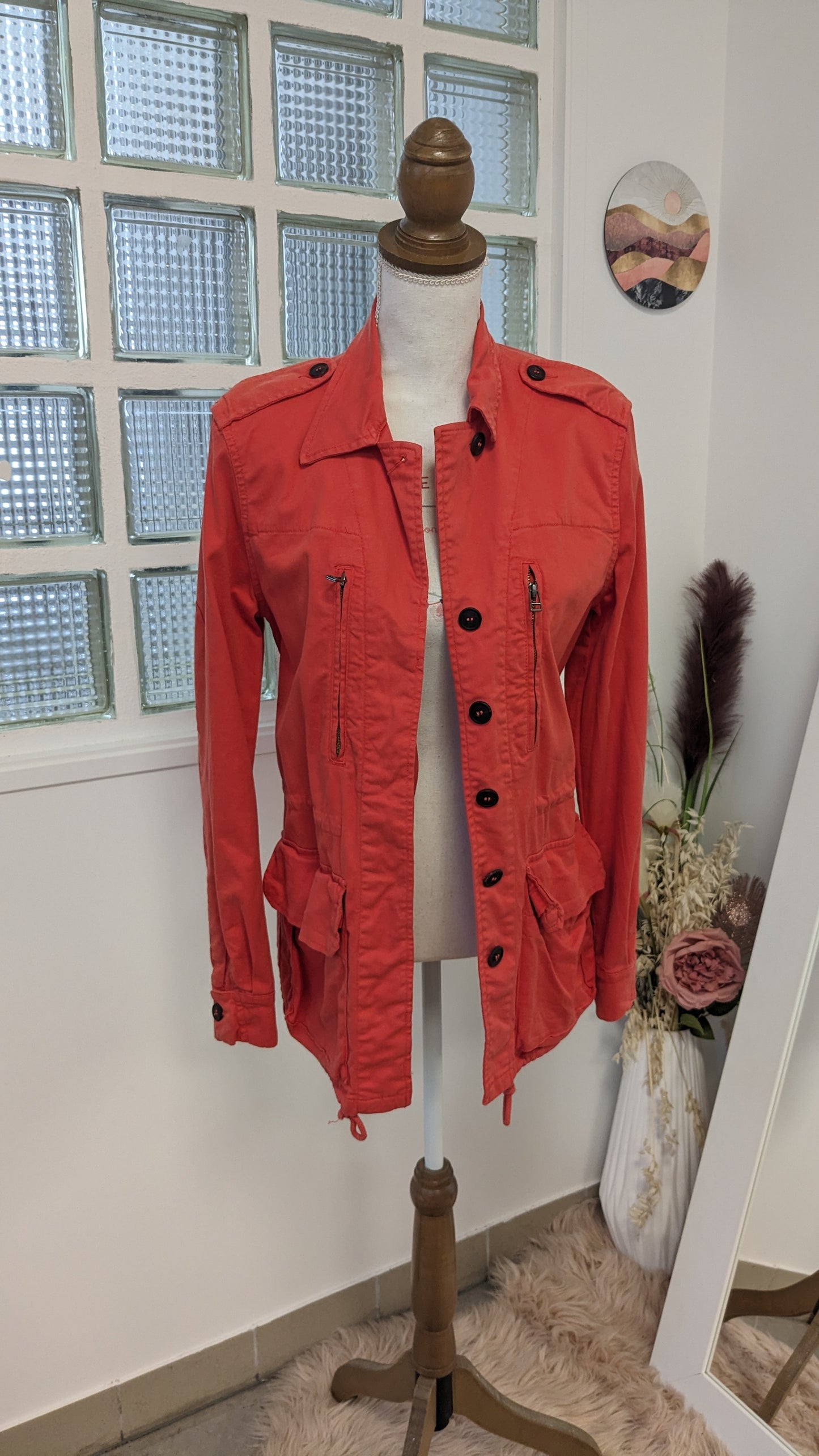 Veste trench corail - Zara - 36