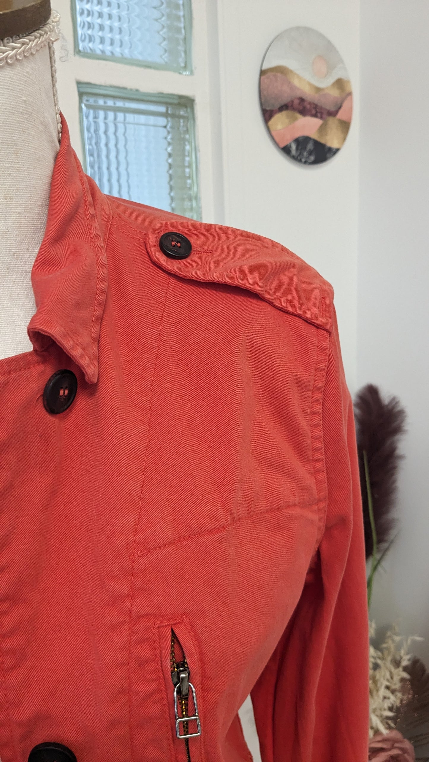 Veste trench corail - Zara - 36