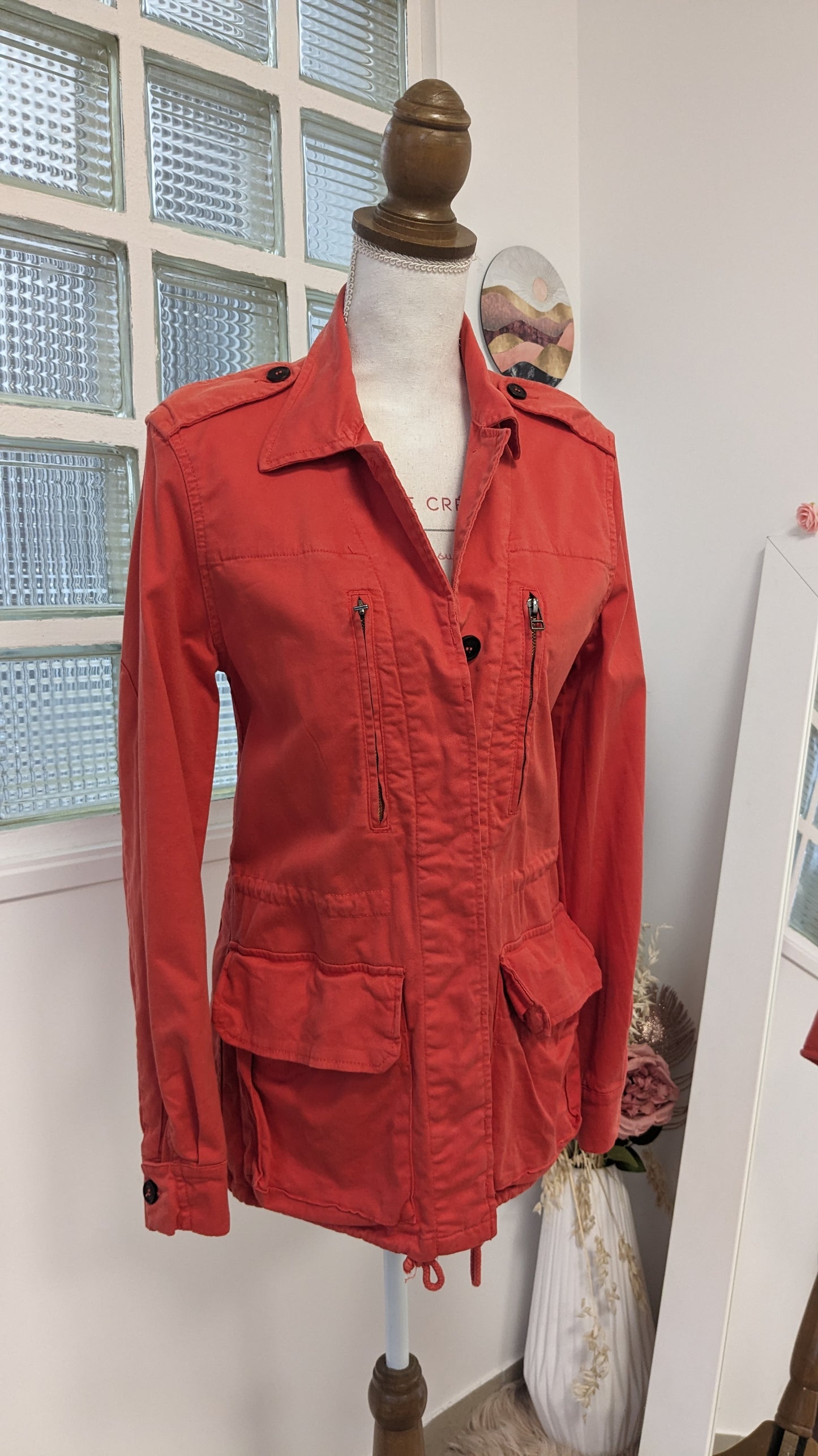 Veste trench corail - Zara - 36