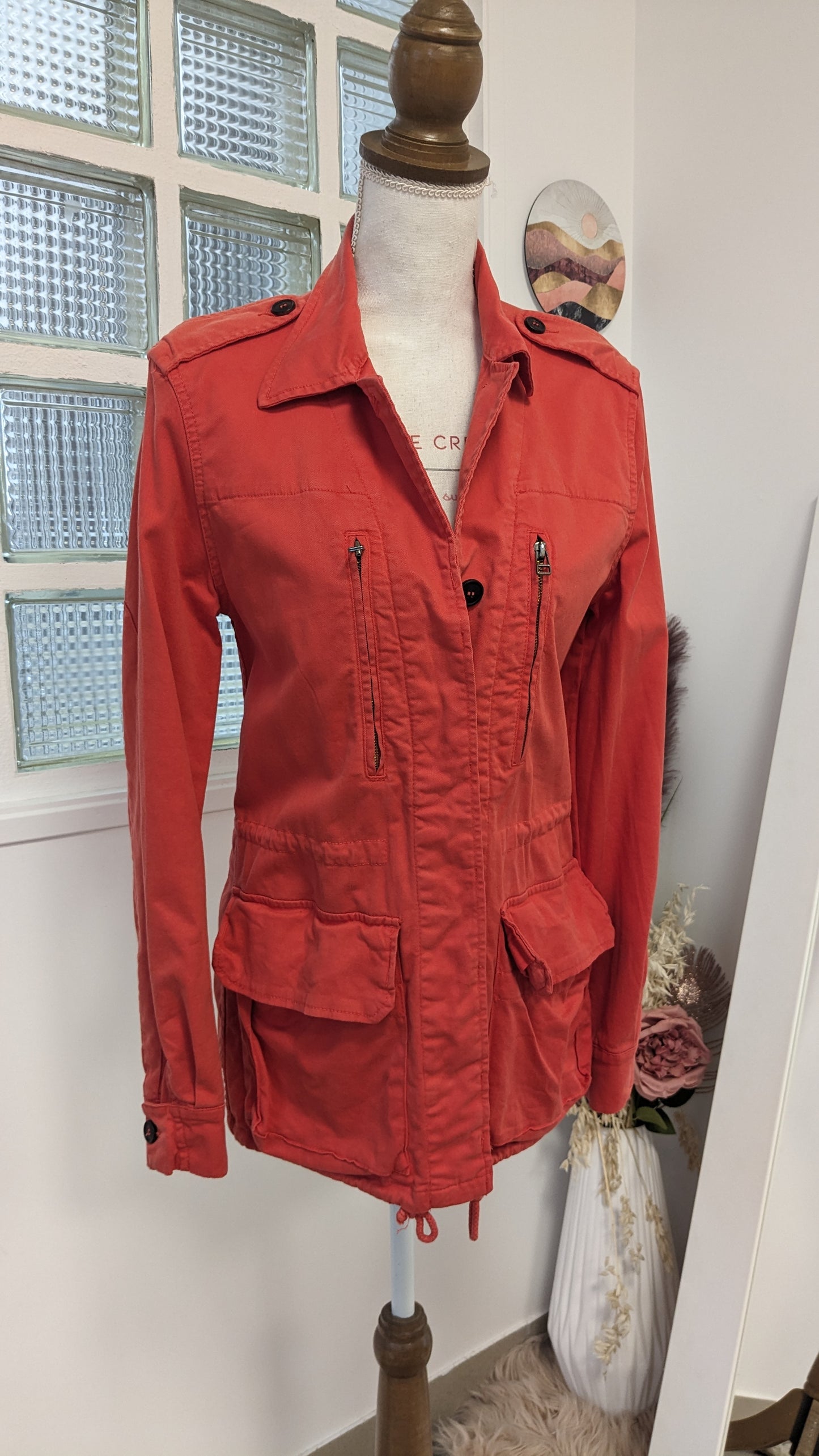 Veste trench corail - Zara - 36