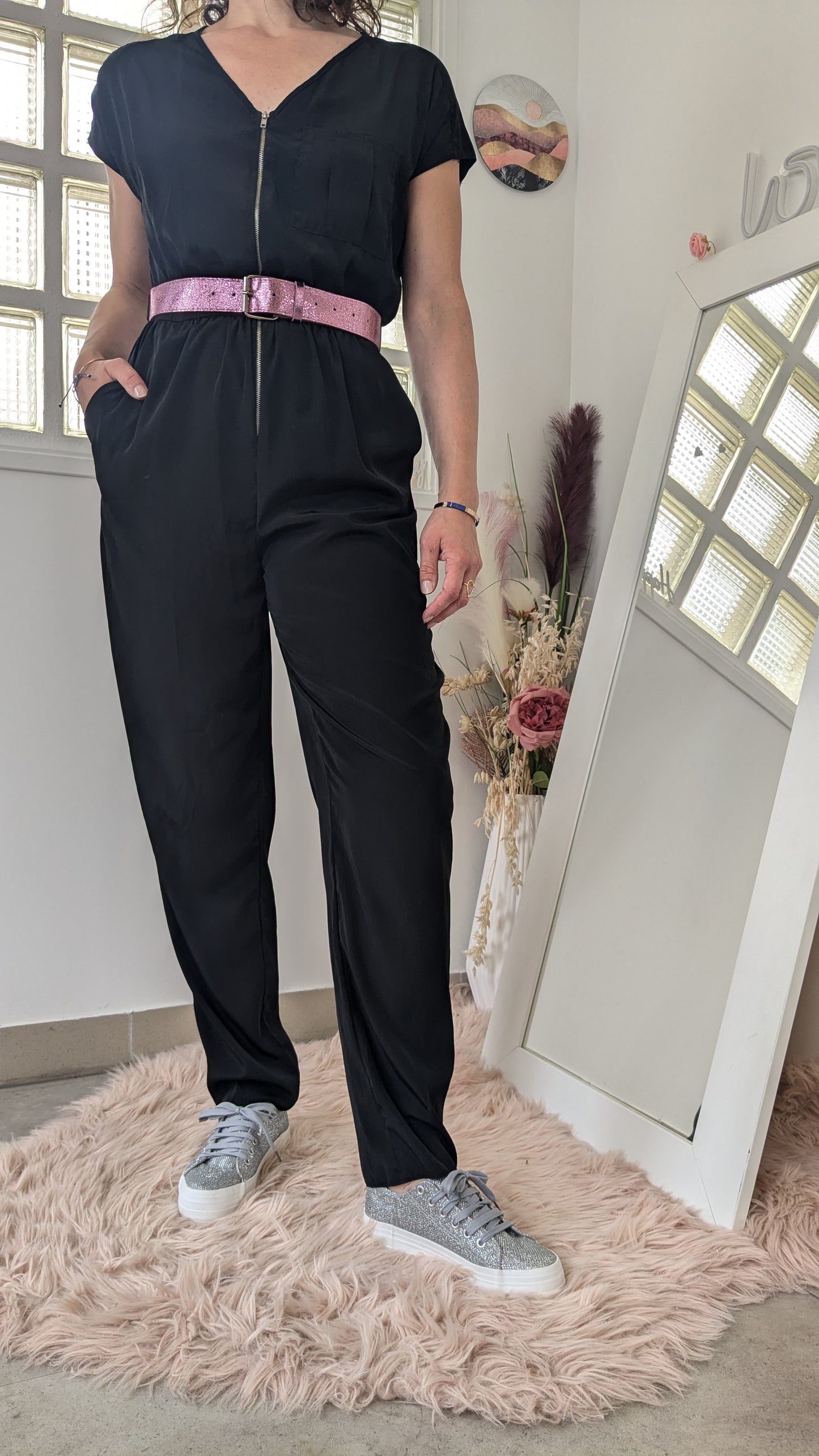 Combi-pantalon souple noir - atmosphère - 38/40