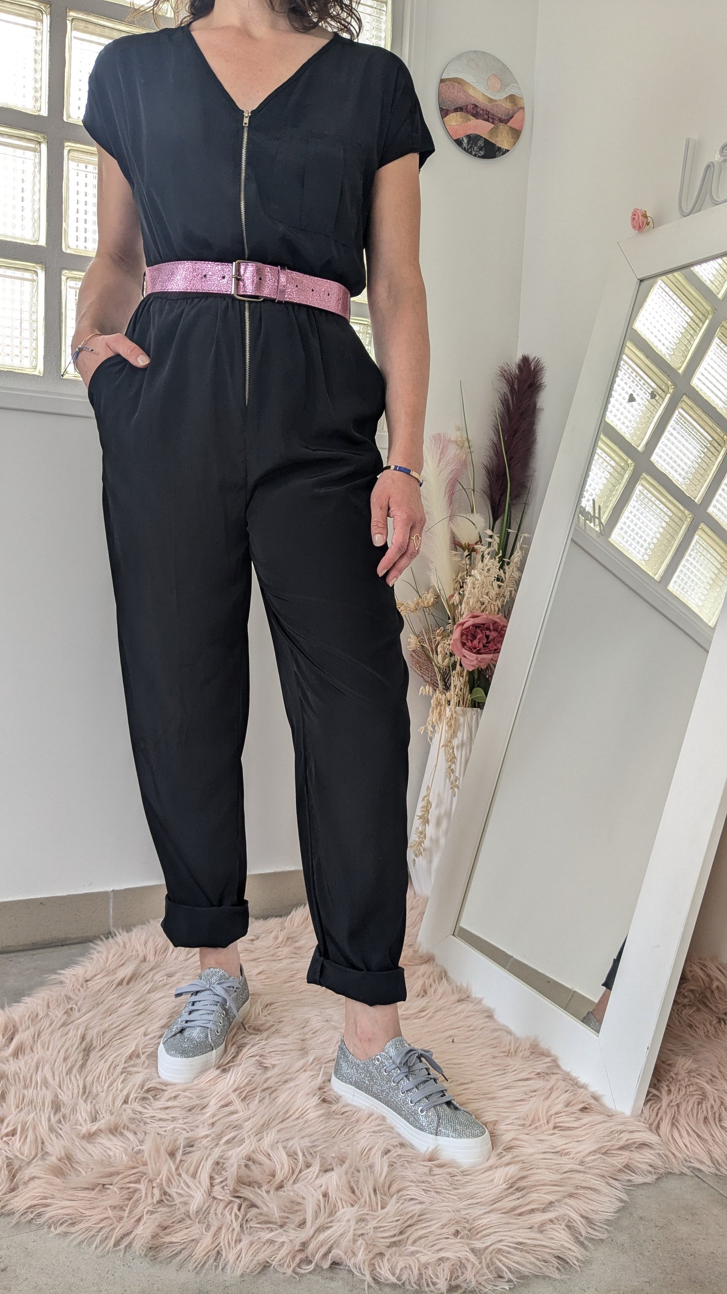 Combi-pantalon souple noir - atmosphère - 38/40