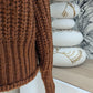 Pull marron col montant - H&M - 42