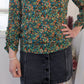 Blouse chemise fleurie vert - Gémo - 36