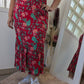 Robe longue rouge tropical - 46