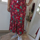 Robe longue rouge tropical - 46