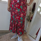Robe longue rouge tropical - 46