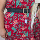 Robe longue rouge tropical - 46