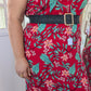 Robe longue rouge tropical - 46