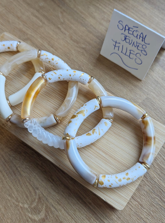 Bijoux Bracelet perles incurvées ENFANT - Création nantaise La Perleuse en Série - TU