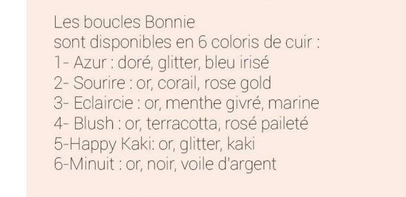 Bijoux Boucles d'oreilles Bonnie Minuit - Création Jeanne et JO - TU