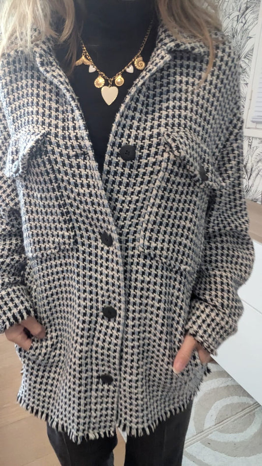 Veste surchemise à carreaux  - Zara - 34 à 40