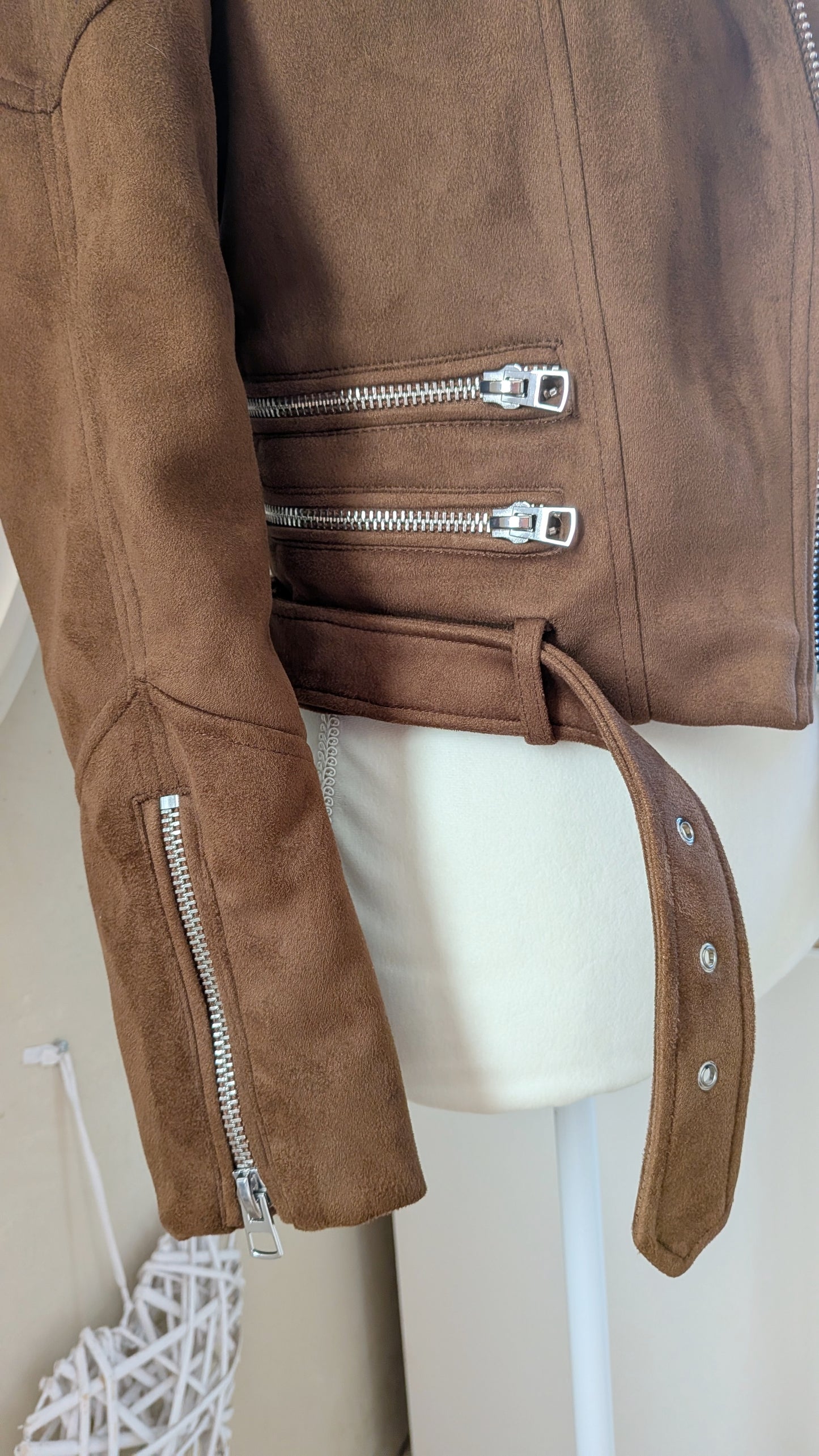 Perfecto suédine chocolat - Zara - 34/36