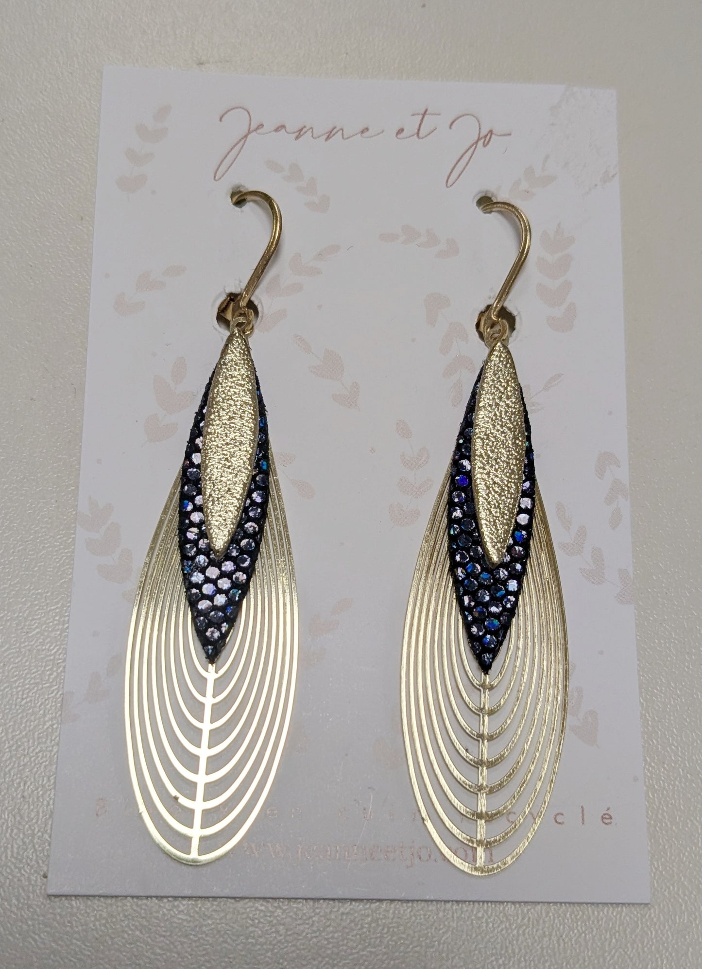 Bijoux Boucles d’oreilles Création Jeanne&Jo Noir Disco