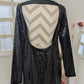 Robe courte noir sequins - Stradivarius - 38/40