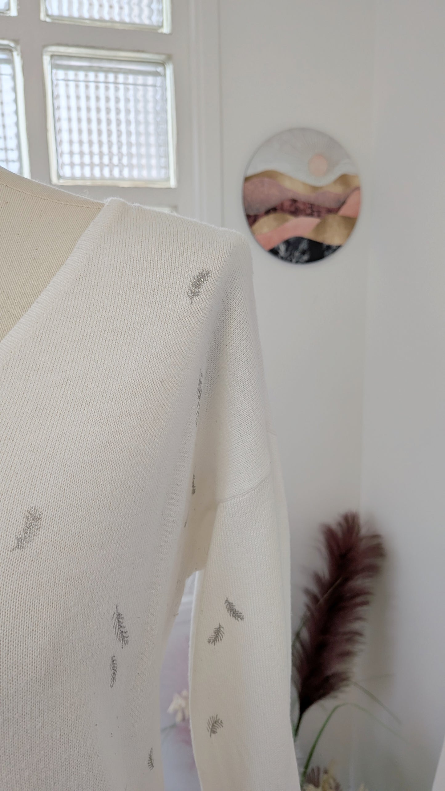 Pull blanc plumes - Cache cache - 40