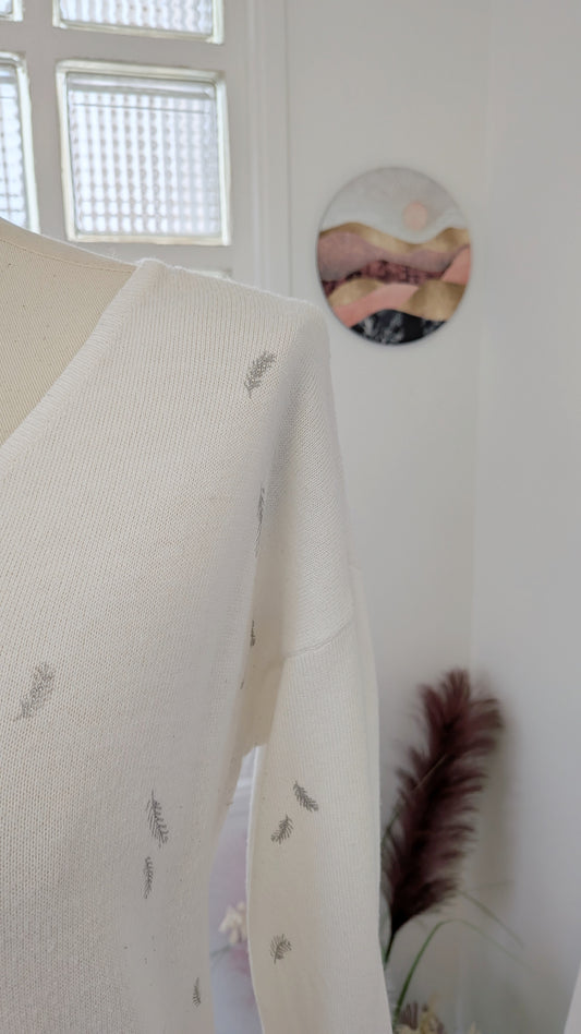 Pull blanc plumes - Cache cache - 40