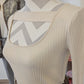 Pull crème cotelé detail - Zara - 36/38