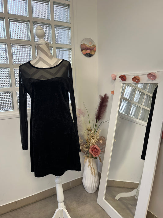 Robe courte noir velours - Boutique indépendante - 40