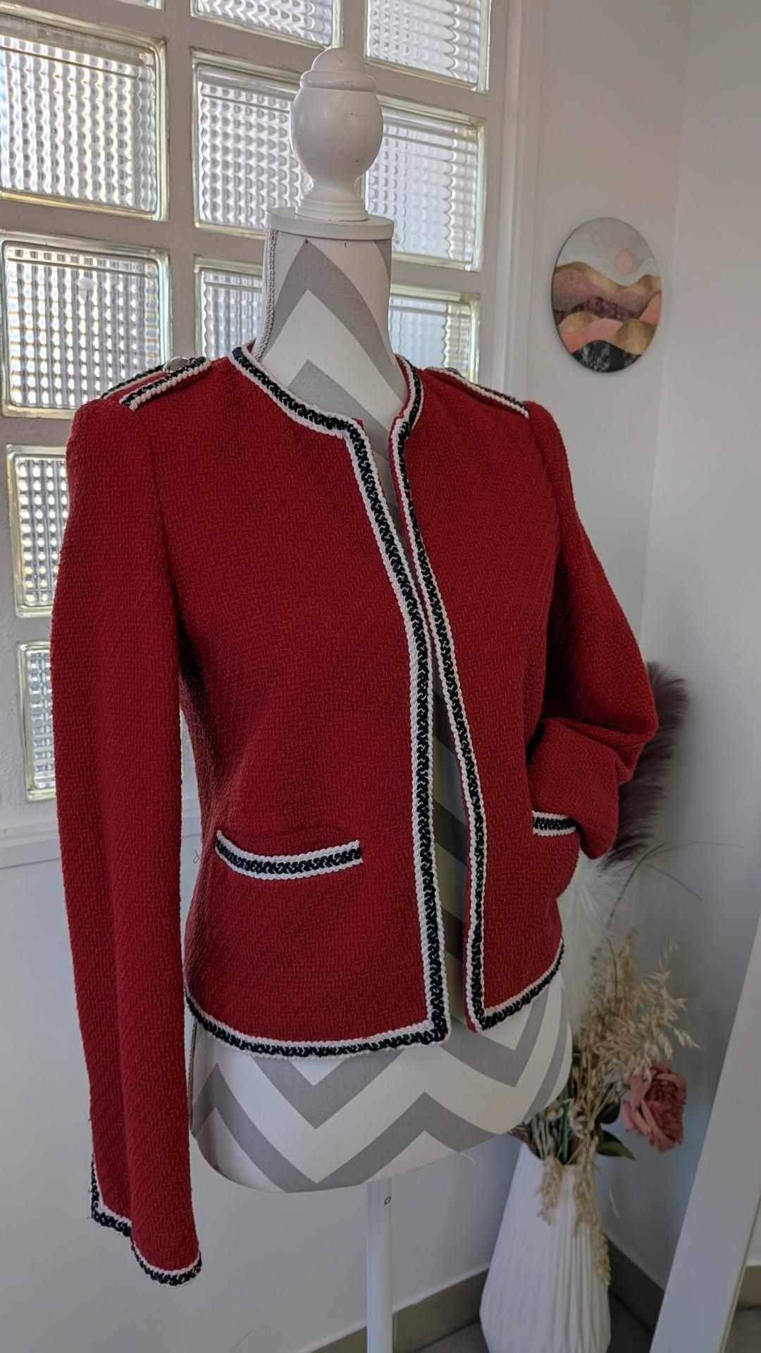 Veste rouge tressée - MANGO - 36