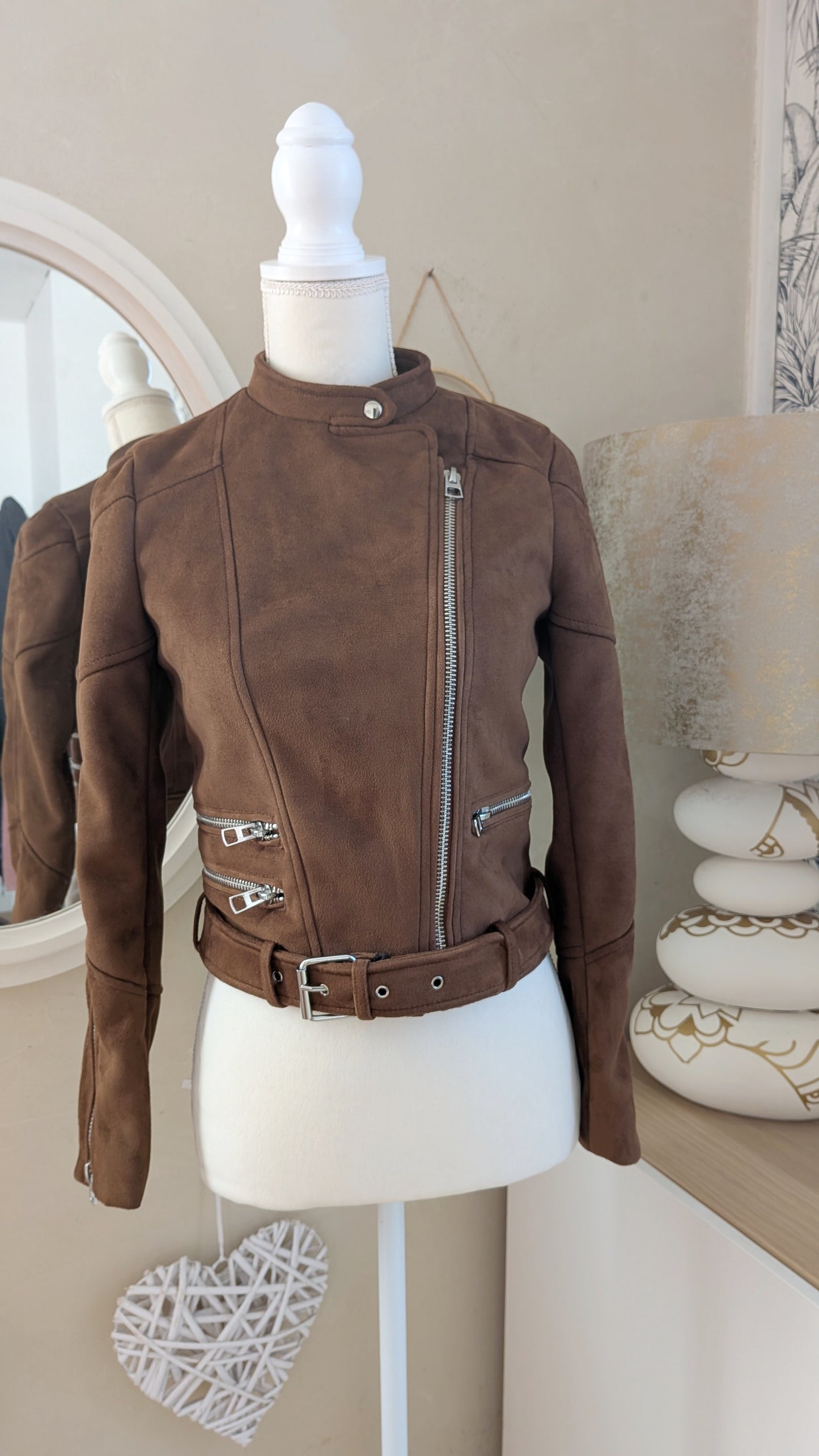 Perfecto suédine chocolat - Zara - 34/36
