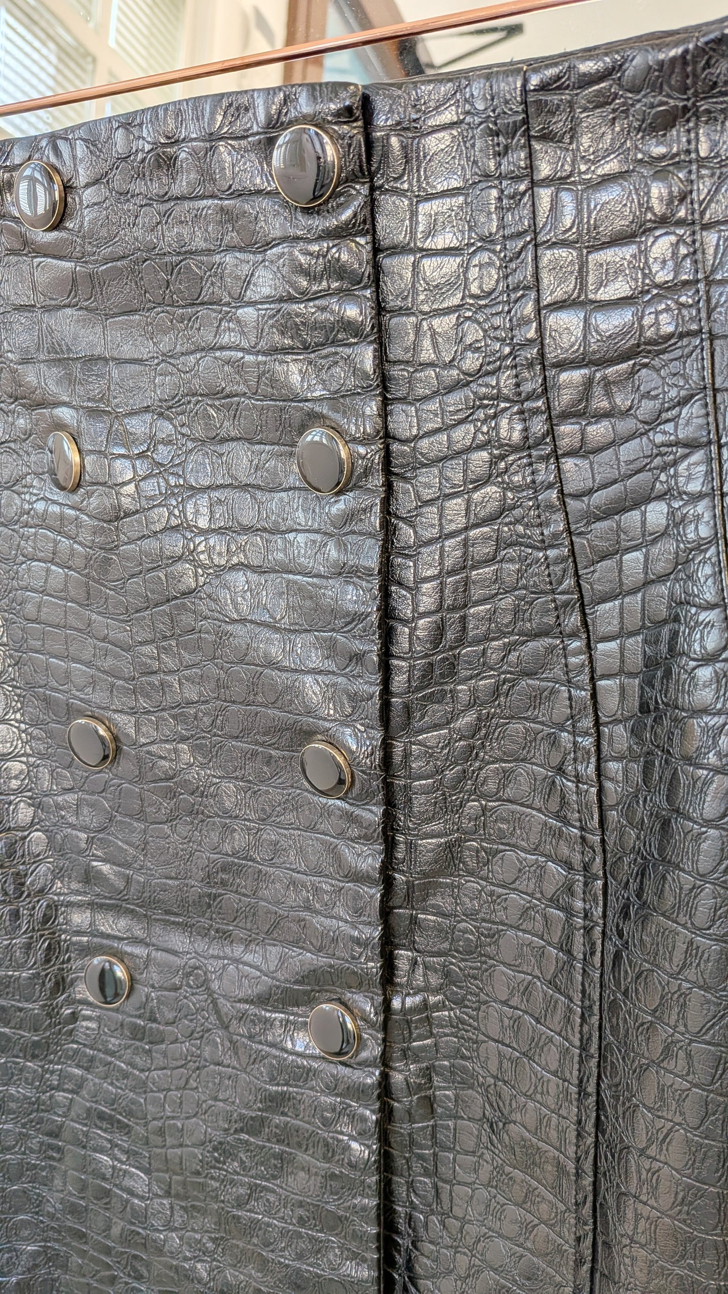 Jupe noir simili croco - Zara - 36