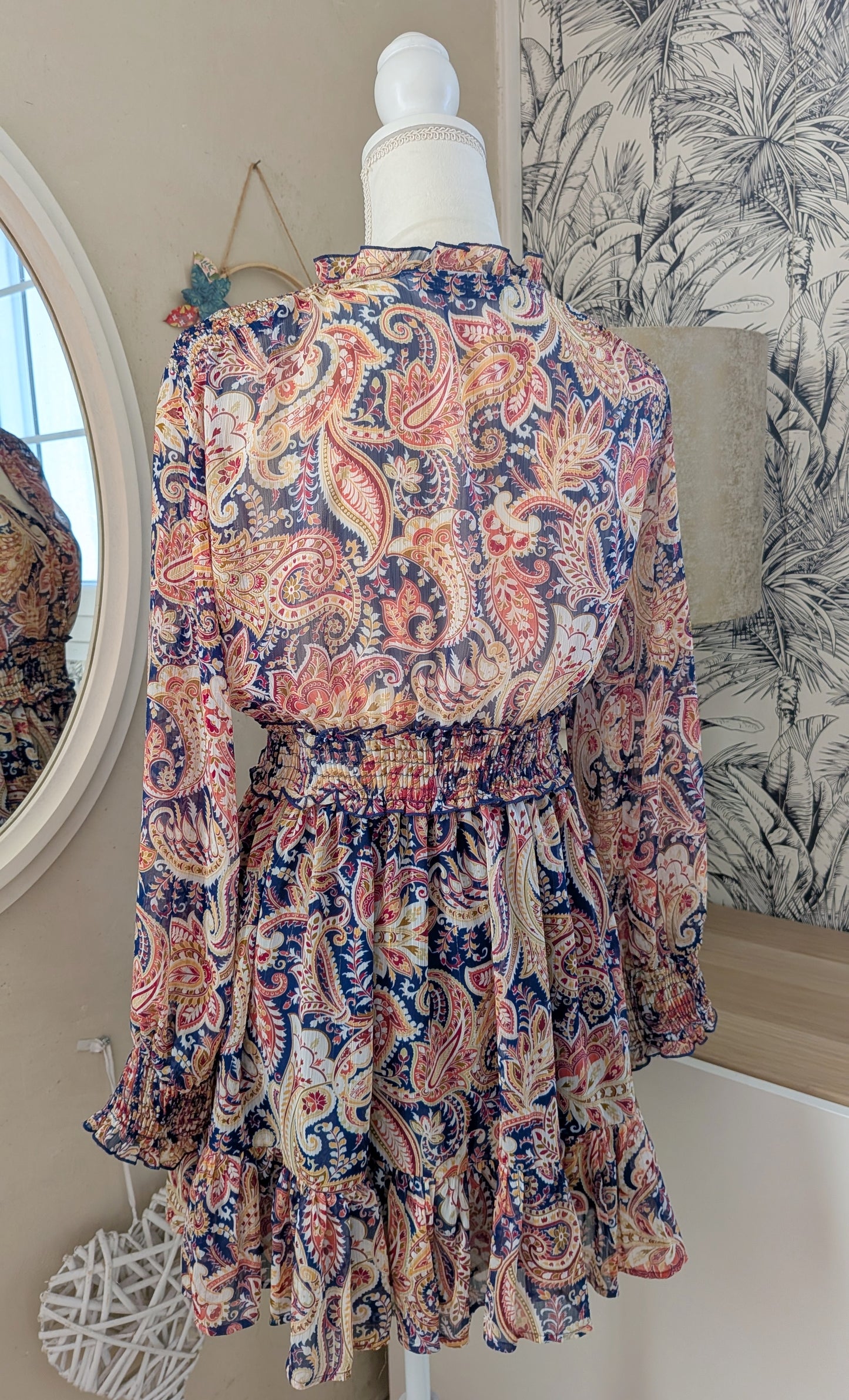 Robe smokée imprimée - Zara - 36