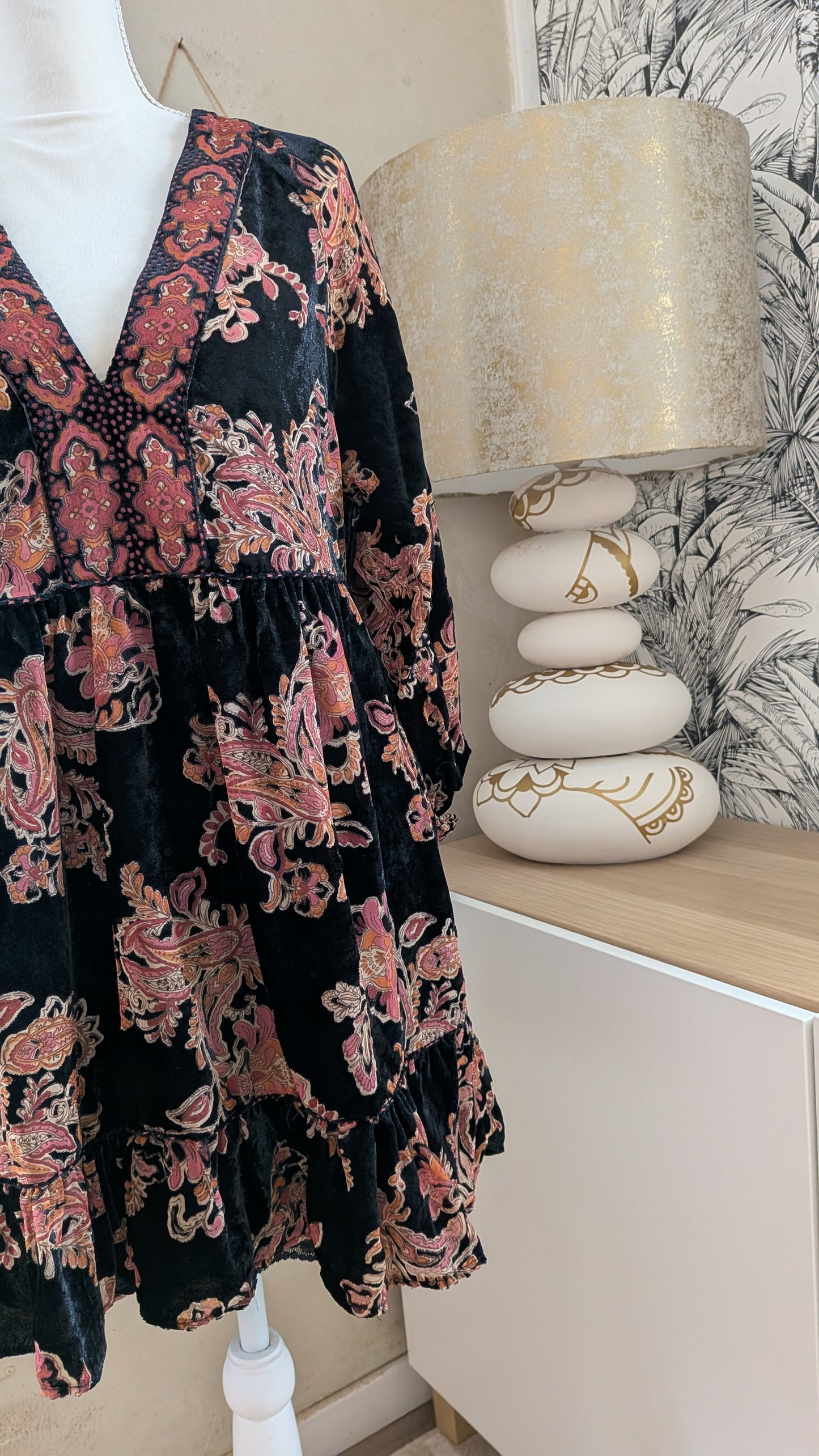 Robe velours bohème chic - Zara - 36