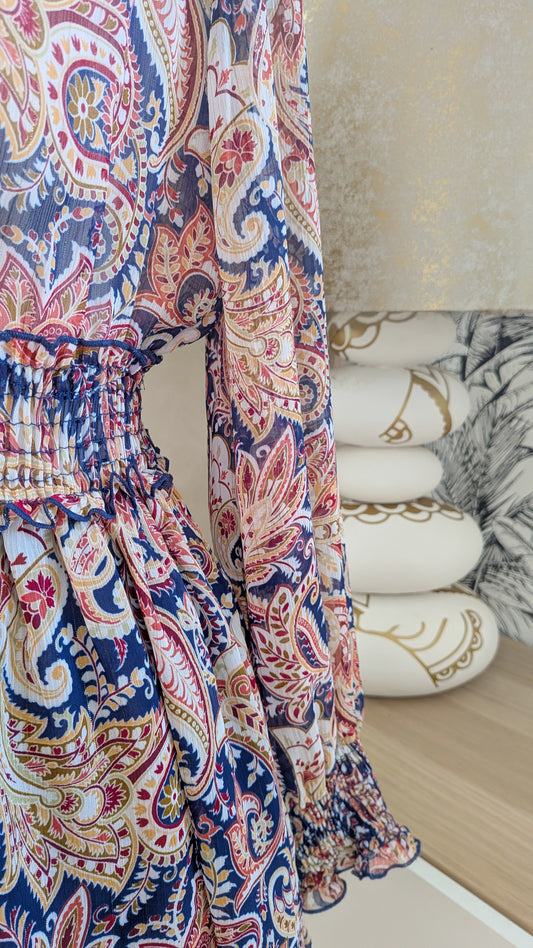 Robe smokée imprimée - Zara - 36