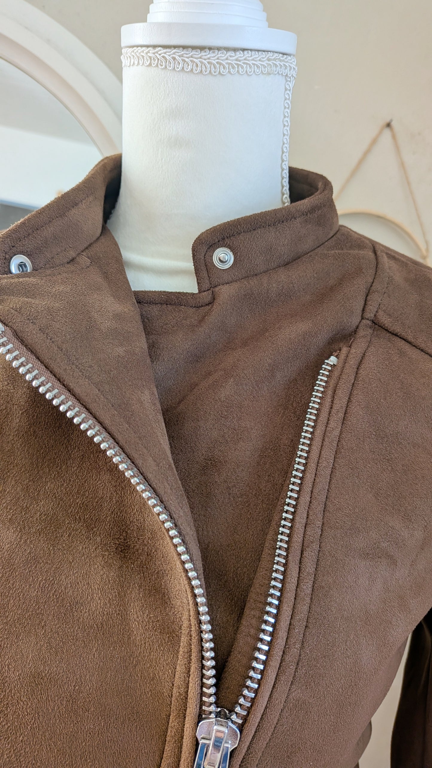 Perfecto suédine chocolat - Zara - 34/36