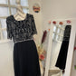 Robe noir perles blanches - Boutique indépendante - 44